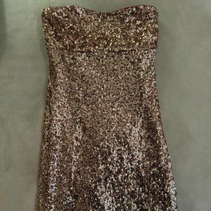 Gold Sequin Mini Dress with built in boning